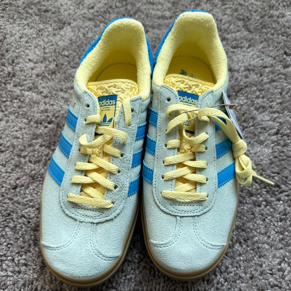 NWT Adidas Gazelle Bold Almost Blue/Bright Blue/Almost Yellow Size W7 - Picture 13 of 15